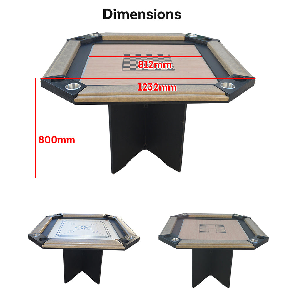 4FT Poker Table Multi-function Poker Table/Chess/Backgammon/Carrom Game Table