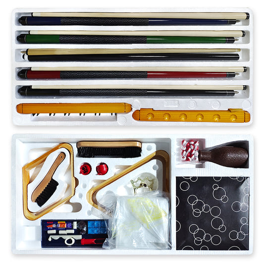 Premium Snooker Pool Billiard Accessories Kit - Pro Ash Cues Scoreboard Upgraded