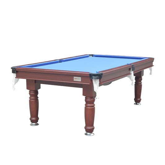 8FT JXY Smart MDF Pool Table Round Leg Billiard Table Blue Felt Solid Wood Table Legs