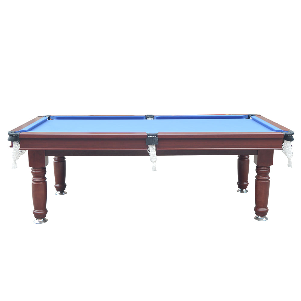 8FT JXY Smart MDF Pool Table Round Leg Billiard Table Blue Felt Solid Wood Table Legs