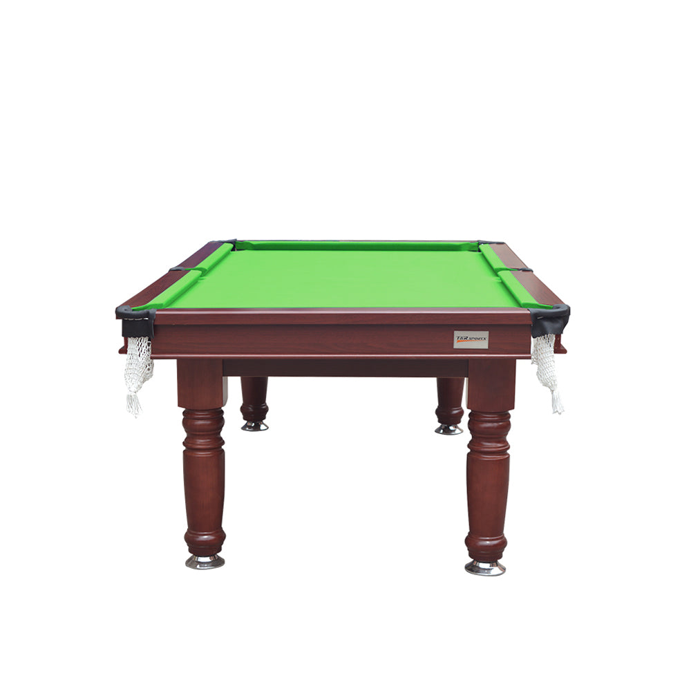 8FT JXY Smart MDF Pool Table Round Leg Billiard Table Green Felt Solid Wood Table Legs