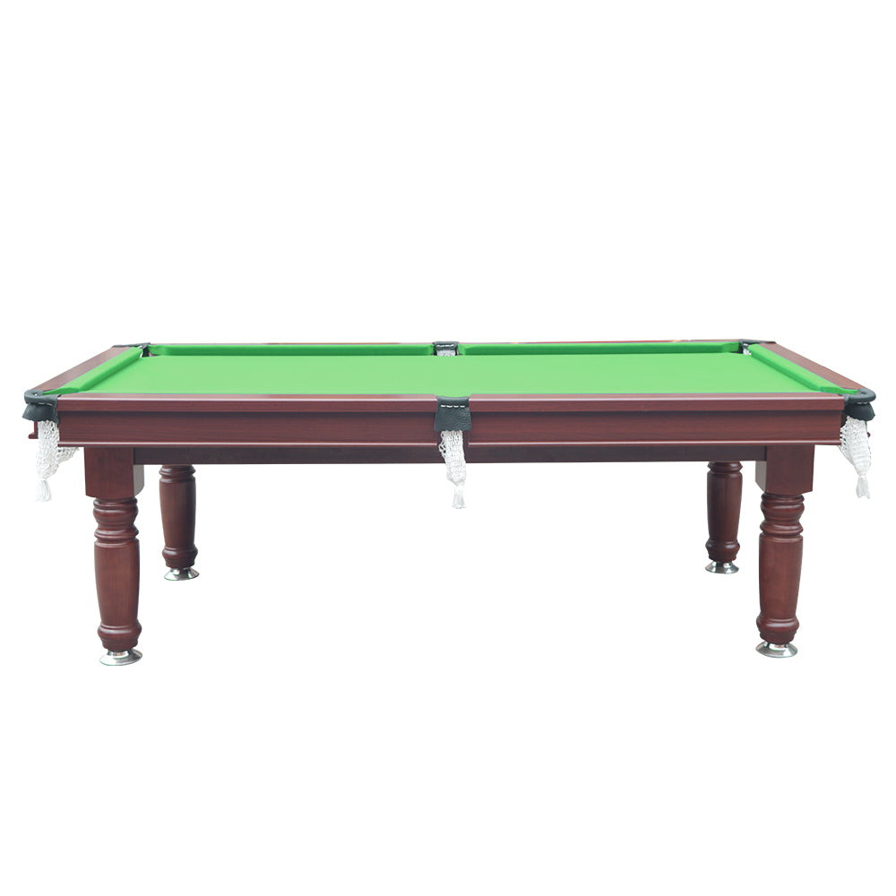 8FT JXY Smart MDF Pool Table Round Leg Billiard Table Green Felt Solid Wood Table Legs