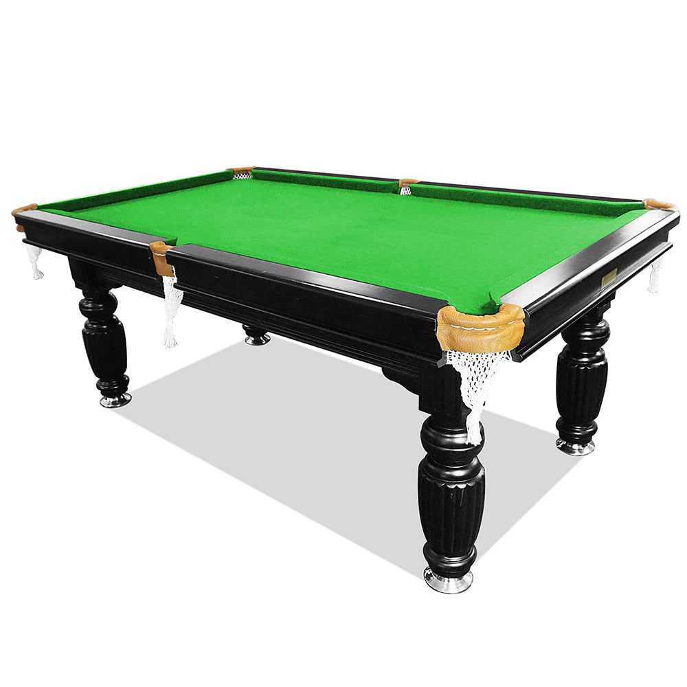 7FT Luxury Slate Pool Table Solid Timber Billiard Table Professional Snooker Game Table with Accessories Pack,Black Frame - Green