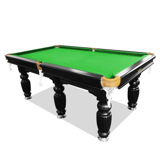 Mace 9FT Black Frame Slate Billiard Pool Table with Accessories Package- Green