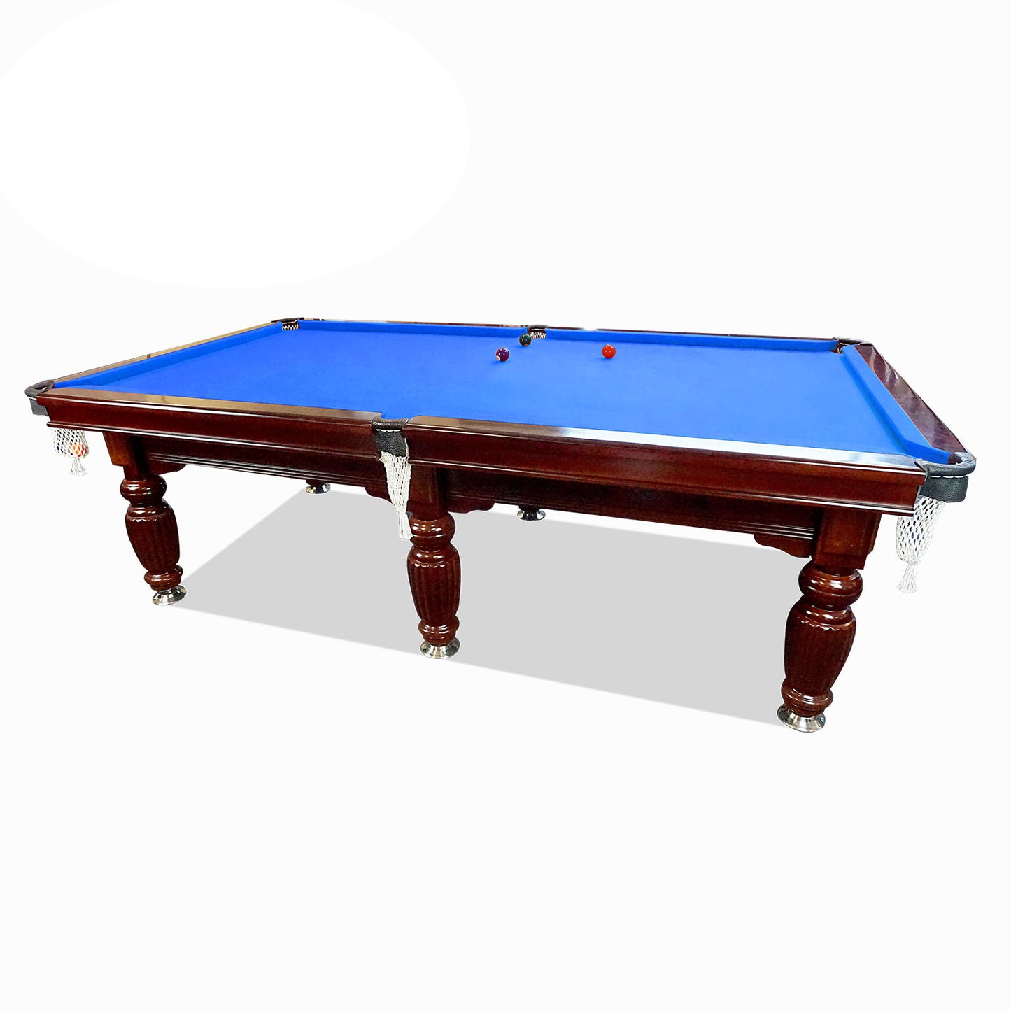 9ft Luxury Slate Pool / Snooker / Billiard Table Walnut Frame [10% OFF PRE-SALE Red: Dispatch in 8 weeks] - Blue