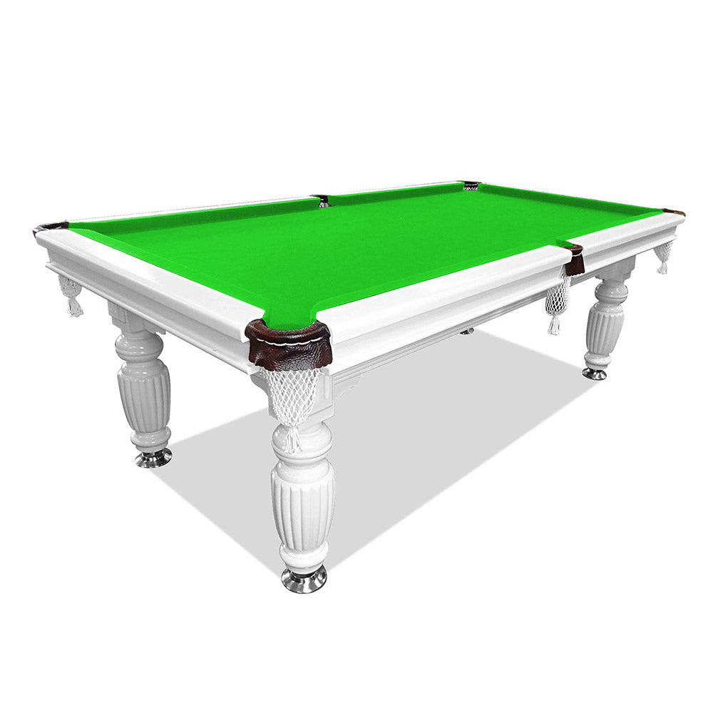 7FT Luxury Slate Pool Table Solid Timber Billiard Table Professional Snooker Game Table with Accessories Pack,White Frame [10% OFF PRE-SALE Red: Dispatch in 8 weeks] - Green