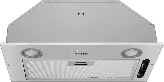 Empava 52cm Ducted Under Cabinet Range Hood with Slider Controls - Sealed 65W Motor - Permanent 5 Layers Aluminum Filter - LED Lights in Stainless Steel