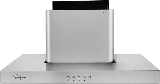 Empava 60cm Wall Mount Range Hood with Push Button Controls - Ducted Exhaust Kitchen Vent - 3 Speed Fan - Permanent Filter - LEDs Light in Stainless Steel