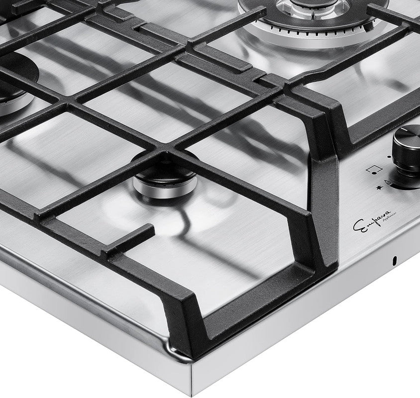 Empava Gas Cooktop 83cm Kitchen Stove 5 Burner Cook Top NG LPG Convertible in Stainless Steel