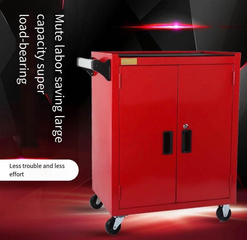 Lockable Tool Box Rolling Cabinet Storage Trolley RED