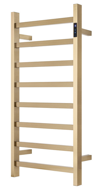 2023 Brushed Brass Gold stainless steel Heated Towel Rail rack Square AU 1000*450mm Timer