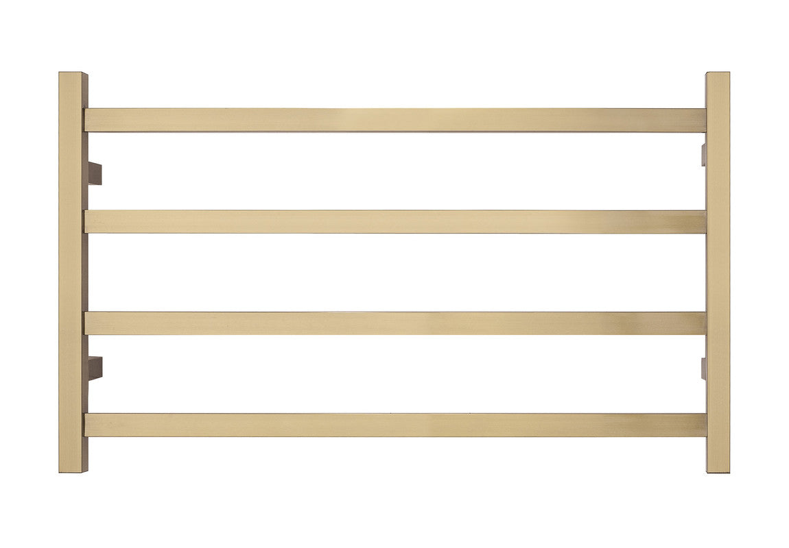 2023 Brushed Brass Gold stainless steel Heated Towel Rail rack Square AU 650*620mm No Timer