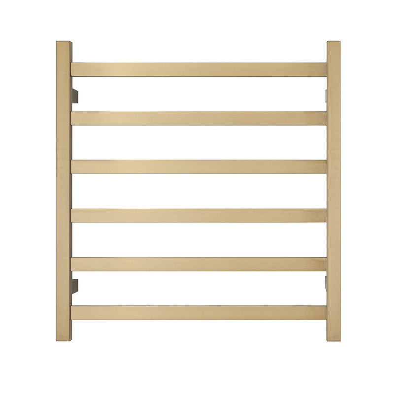 2023 Brushed Brass Gold stainless steel Heated Towel Rail rack Square AU 650*620mm No Timer