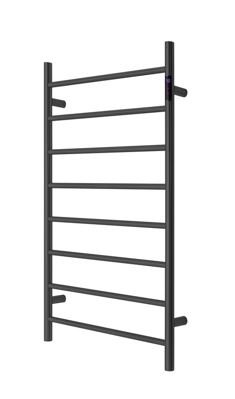 2023 Matte Black stainless steel Heated Towel Rail rack Round AU 1000*620mm Timer