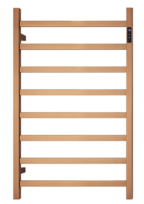 2023 Brushed Rose Gold stainless steel Heated Towel Rail rack Square AU 1000*620mm Timer