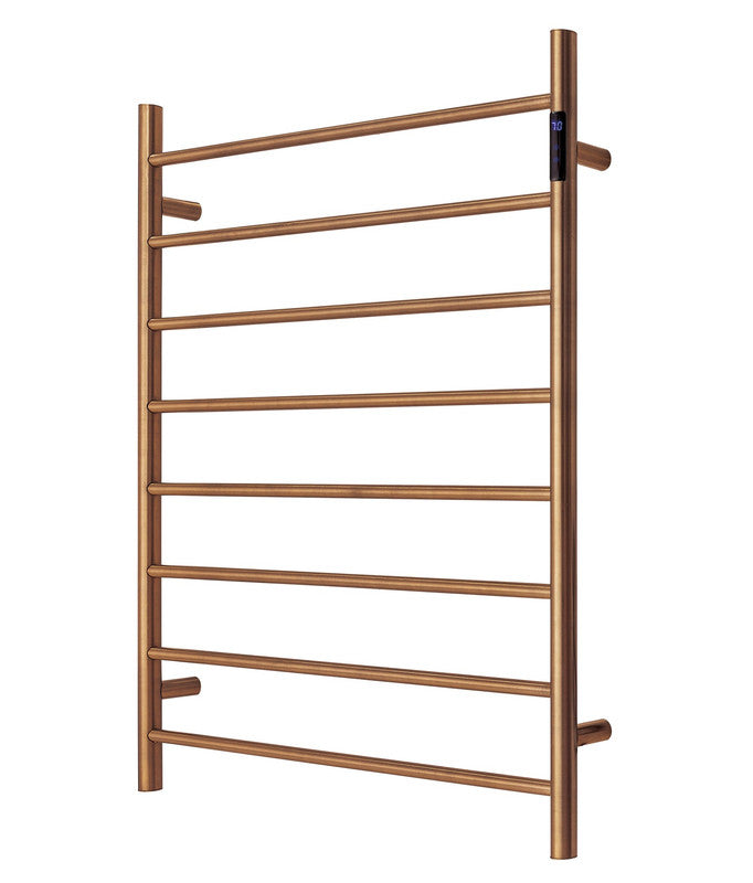 2023 Brushed Rose Gold Copper stainless steel Heated Towel Rail rack Round AU 1000*850mm Timer