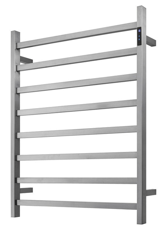 2023 Brushed Nickel stainless steel Heated Towel Rail rack Square AU 1000*850mm Timer