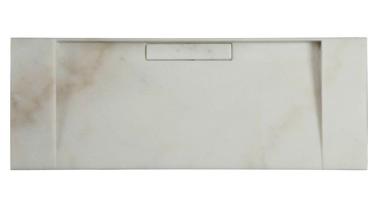 2023 Hand Crafted Marble Nature stone wash basin Carrara White wall hung 1200*450 mm