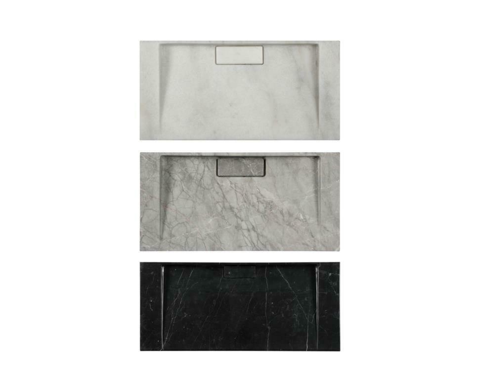 2023 Hand Crafted Marble Nature stone wash basin Herm??s matt grey wall hung 470*320*60 mm