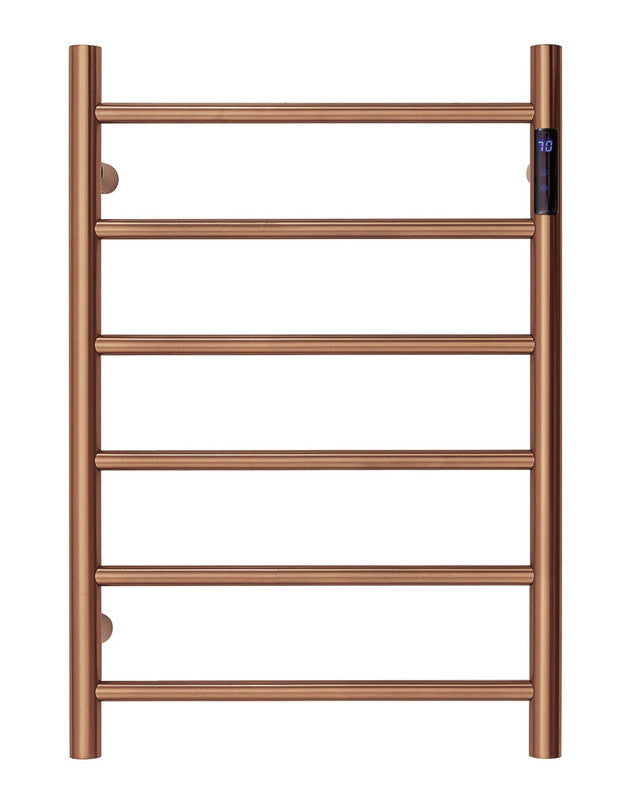 2023 Brushed Rose Gold Copper stainless steel Heated Towel Rail rack Round AU 650*450mm Timer