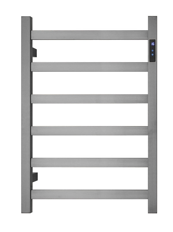 2023 Brushed Gunmetal stainless steel Heated Towel Rail rack Square AU 650*450mm Timer