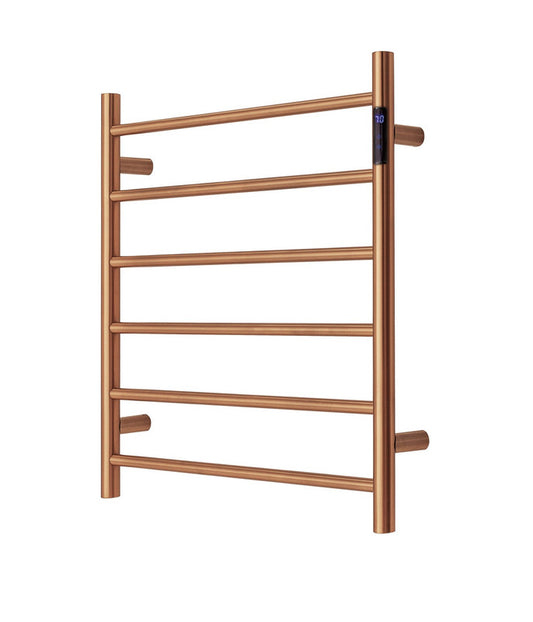 2023 Brushed Rose Gold Copper stainless steel Heated Towel Rail rack Round AU 650*620mm Timer