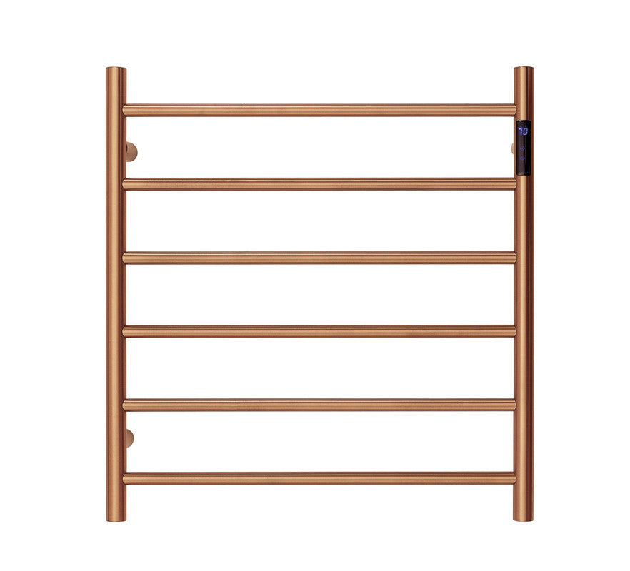 2023 Brushed Rose Gold Copper stainless steel Heated Towel Rail rack Round AU 650*620mm Timer