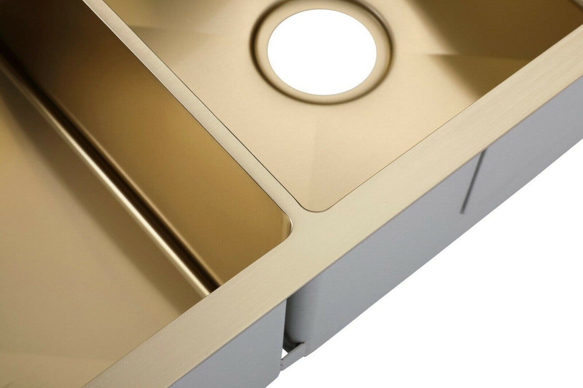 2023 Burnished Brass Gold stainless steel 304 double bowl kitchen sink