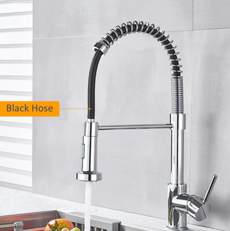 2022 Chrome pull out with spray function spring kitchen mixer tap faucet