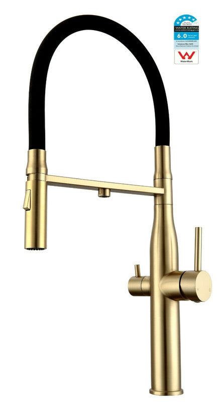 2023 Brushed Gold 3 Way Pure drinking filter Kitchen tap stainless steel PVD plated