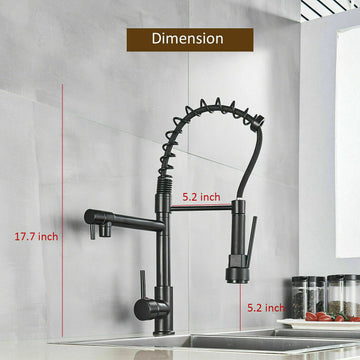 2023 Matte Black Pull out Kitchen tap DR Brass Dual outlets