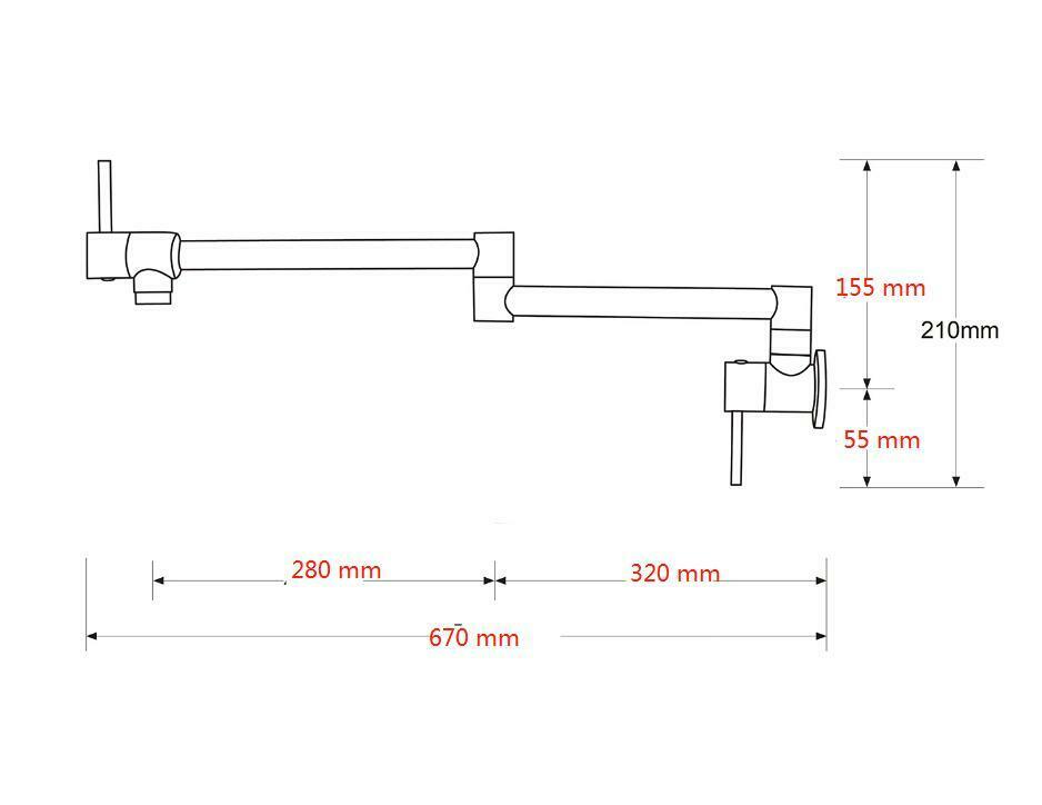 2023 Matte Black Kitchen tap Wall Mounted Pot Filler Single Cold Water inlet