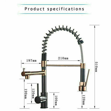 2022 Matte Black & Rose gold pull out with spray function spring kitchen mixer tap faucet