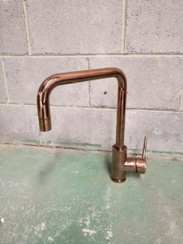 2023 Brushed Rose Gold Copper L neck Swivel Kitchen tap stainless steel PVD plated