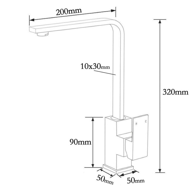 2021 Burnished Brushed Stainless steel Brushed Nickel Square kitchen mixer tap faucet