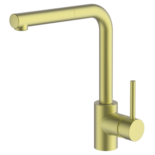 2023 Brushed Gold L Shape Pull out Kitchen tap stainless steel PVD plated