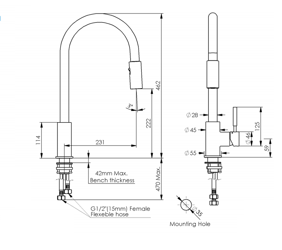 2023 Brushed Brass Gold Pull out Kitchen tap stainless steel PVD plated