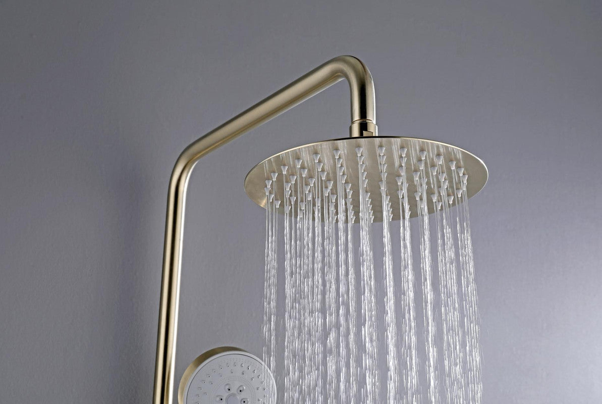 2023 Brushed Brass Gold Solid Stainless Steel 304 made shower set w diverter 200 mm head sprayer hand held head