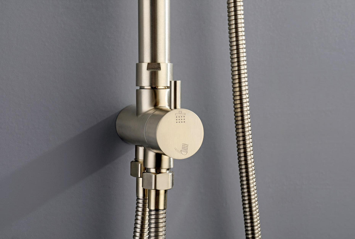 2023 Brushed Brass Gold Solid Stainless Steel 304 made shower set w diverter 200 mm head sprayer hand held head