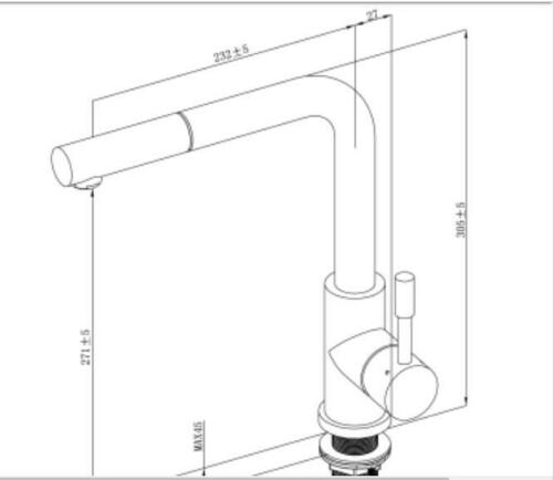 2023 Gunmetal L Shape Pull out Kitchen tap stainless steel PVD plated