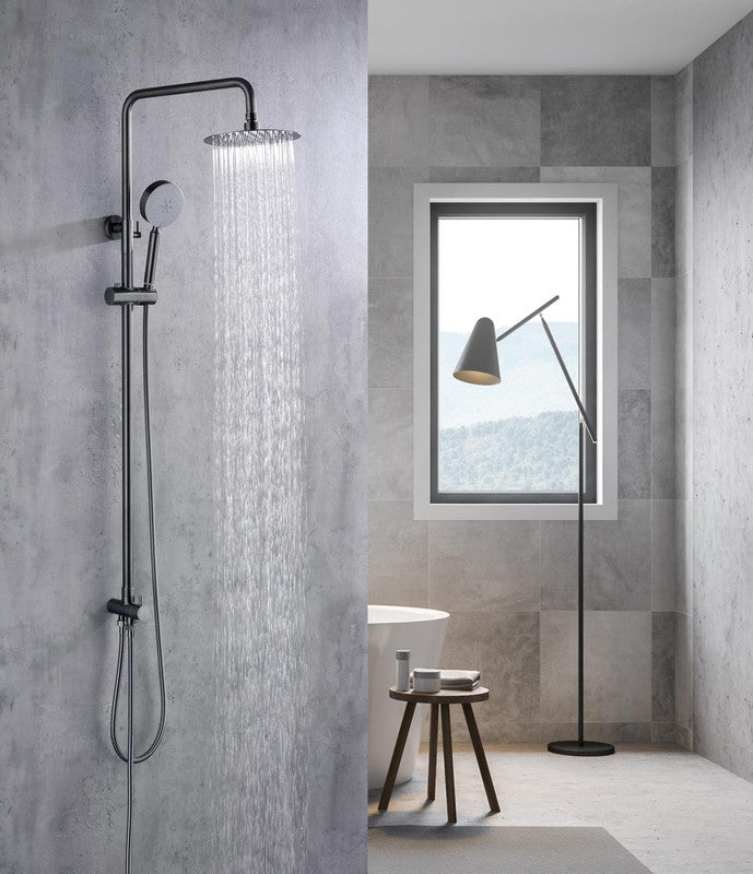 2023 Brushed Gunmetal Solid Stainless Steel 304 made shower set w diverter 200 mm head sprayer hand held head