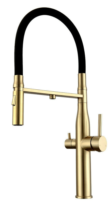 2022 WELS Kitchen Mixer brushed Brass Gold Pull Out Spray 3 way filter Faucet s/s 304 Tap