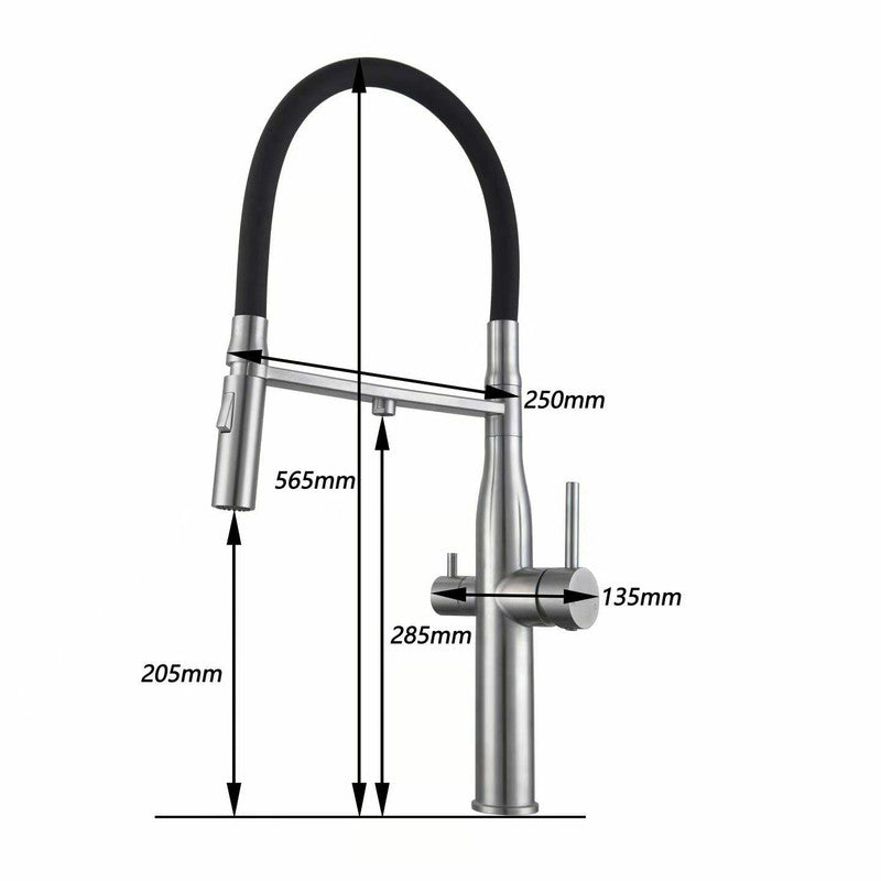 2023 Kitchen Mixer Matte Black Pull Out Spray 3 way filter Faucet solid stainless steel 304 Tap