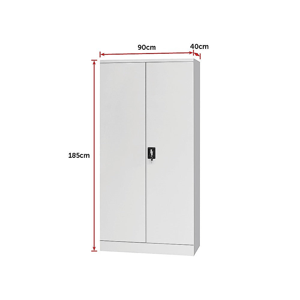 Two-Door Shelf Office Gym Filing Storage Locker Cabinet Safe