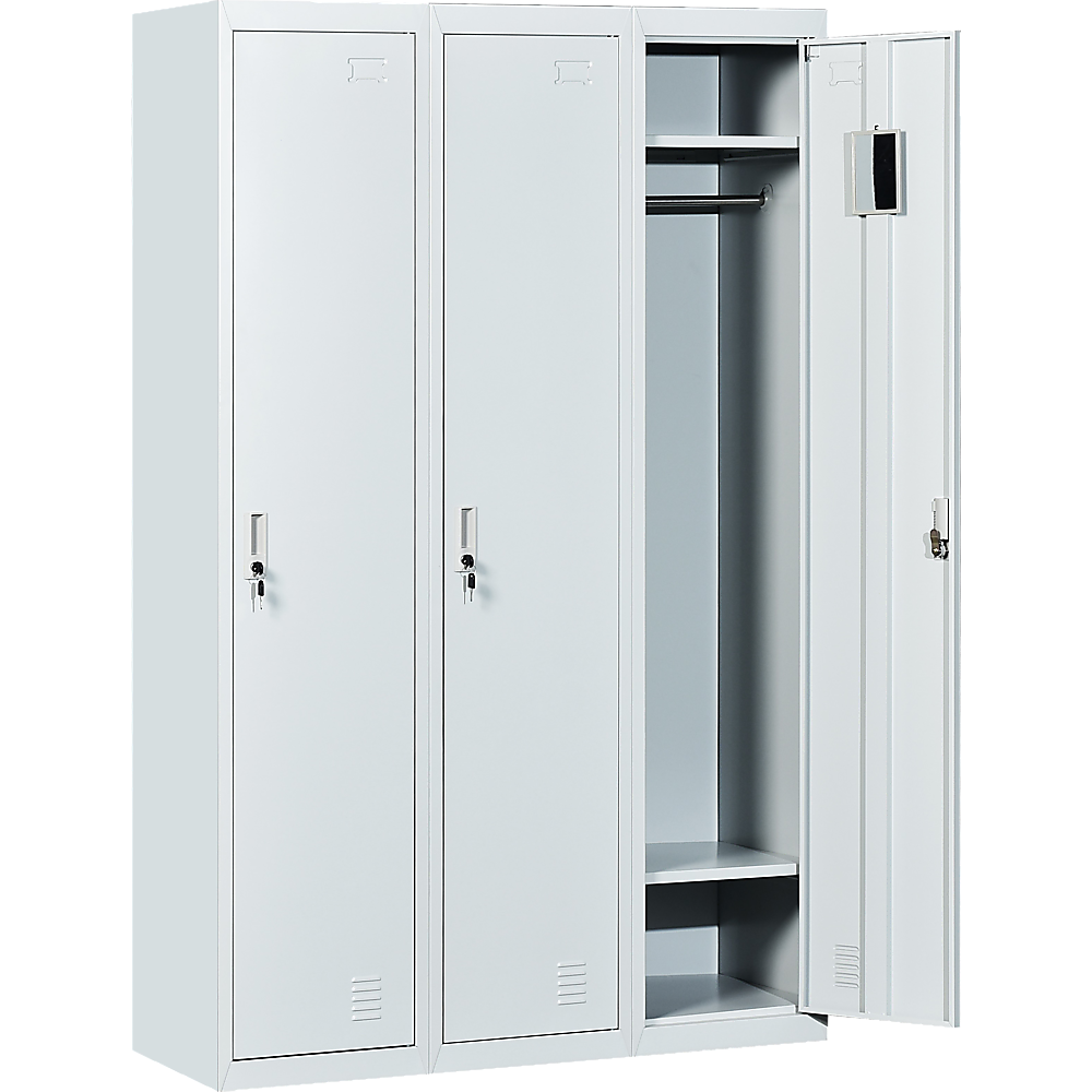 Three-Door Side by Side Office Gym Shed Storage Locker