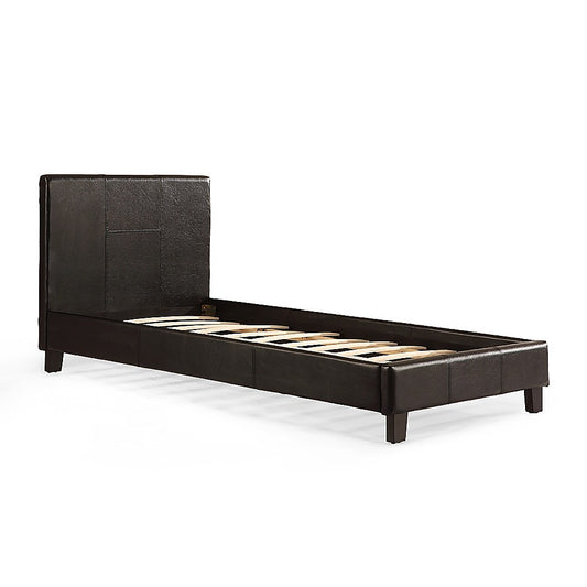 Single PU Leather Bed Frame Black