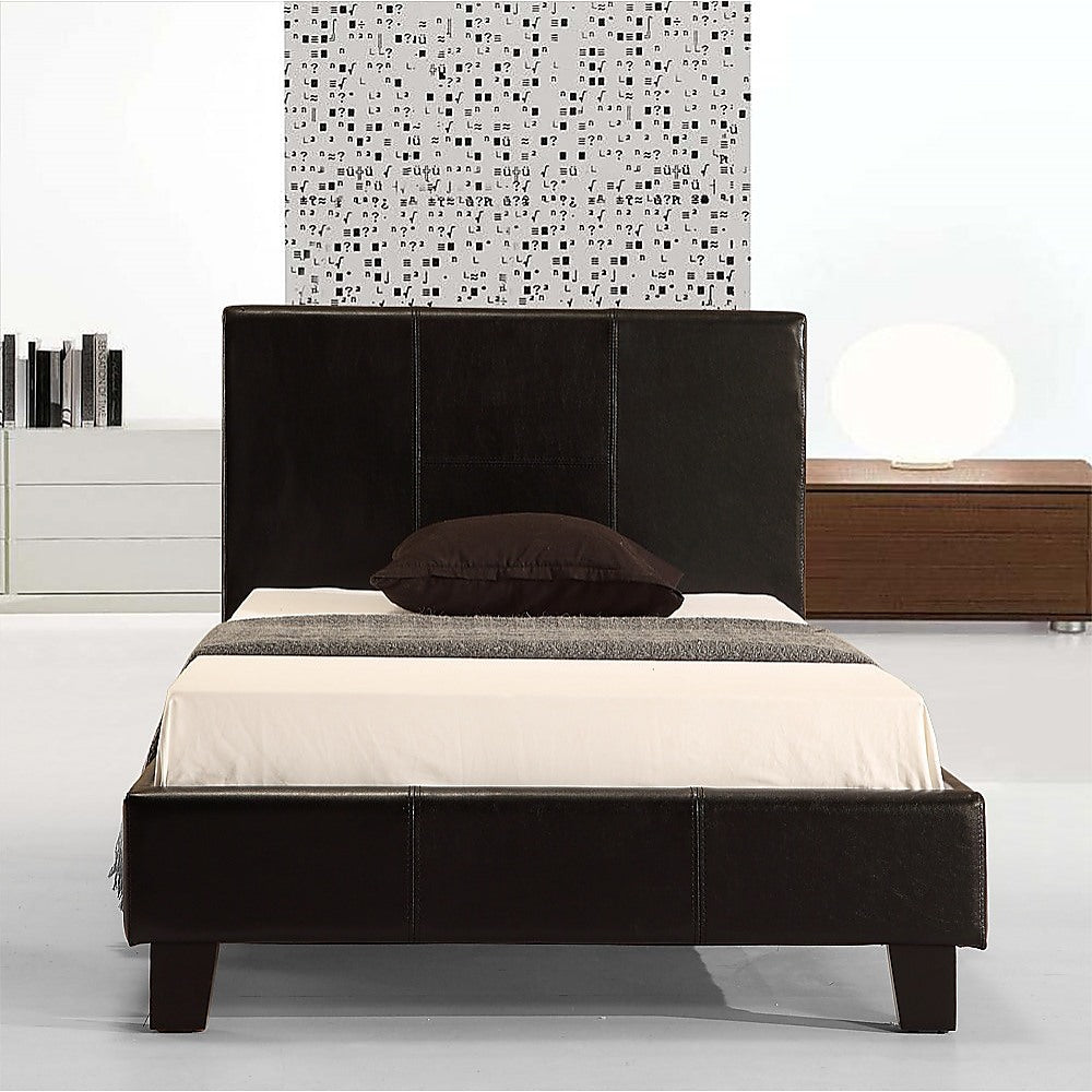 Single PU Leather Bed Frame Black