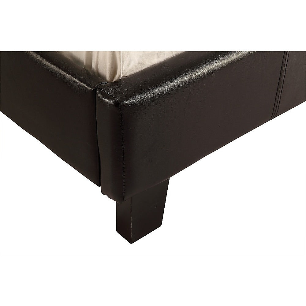 Single PU Leather Bed Frame Black