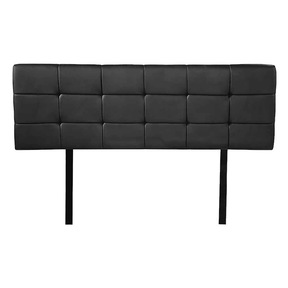 PU Leather Double Bed Deluxe Headboard Bedhead - Black