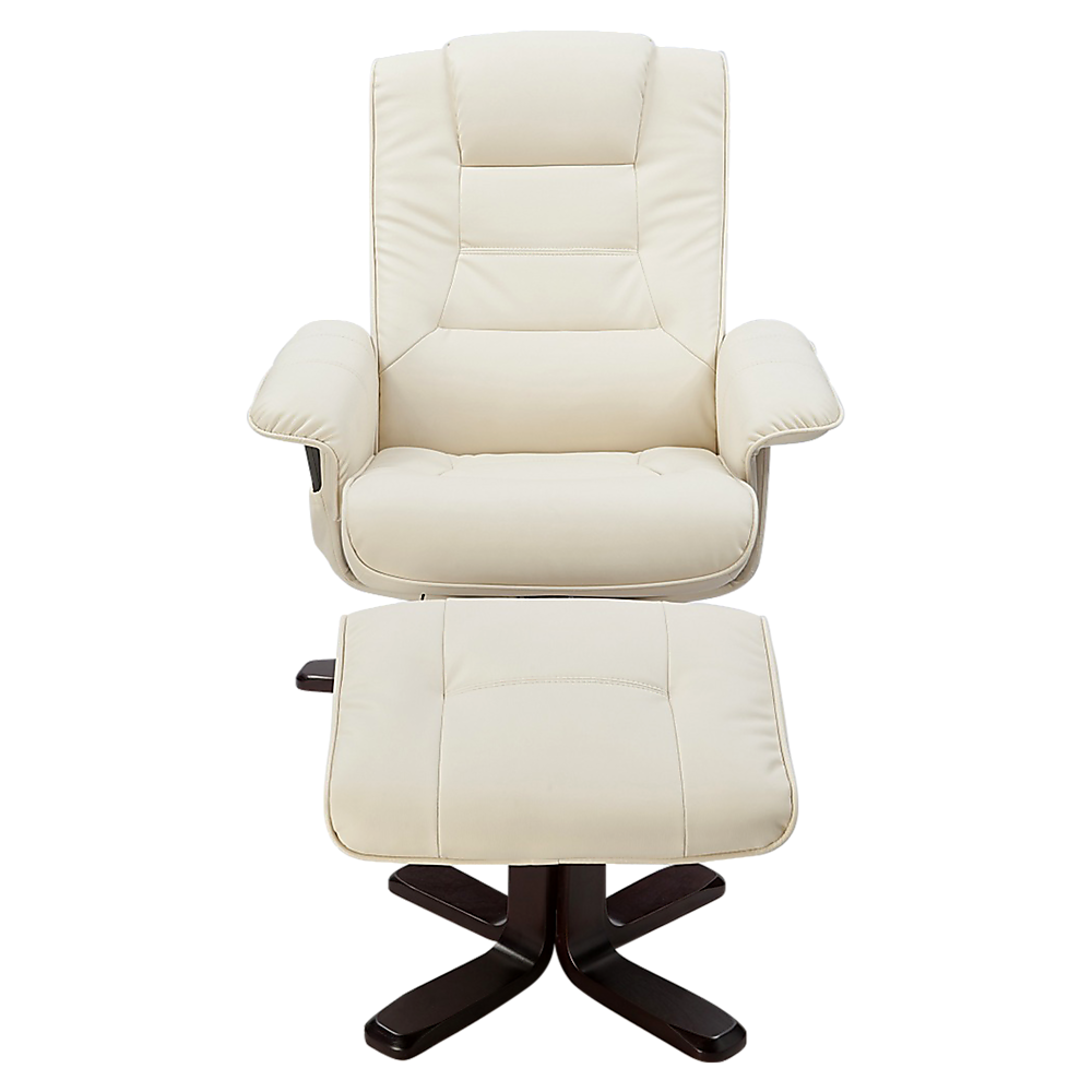 PU Leather Massage Chair Recliner Ottoman Lounge Remote